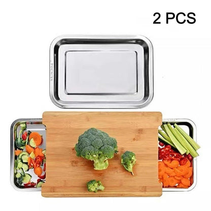 🥕🔪Wooden Cutting Board with Slide-Out Trays