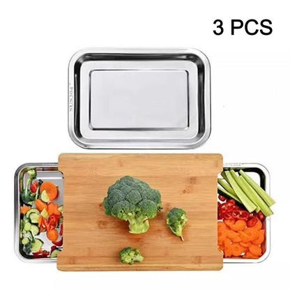 🥕🔪Wooden Cutting Board with Slide-Out Trays