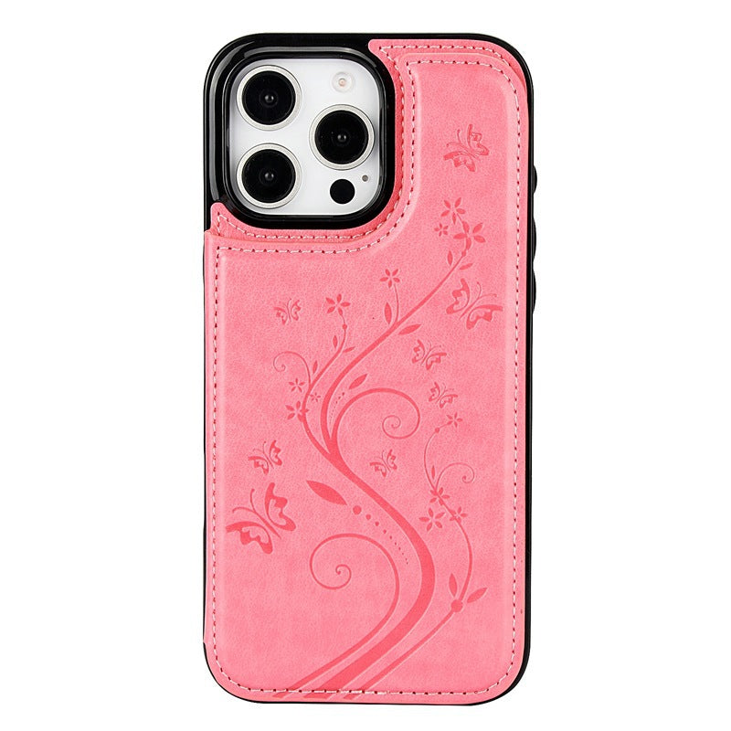 Elegant Floral Card Holder Phone Case