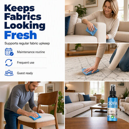 🥳2026 HOT SALE🥳💞50K+ SOLD!🛋️✨ No‑Rinse Fabric Cleaner Spray – Just spray & wipe – no water, no rinsing. Perfect for sofas, carpets & upholstery – fresh in minutes! 🧼💨