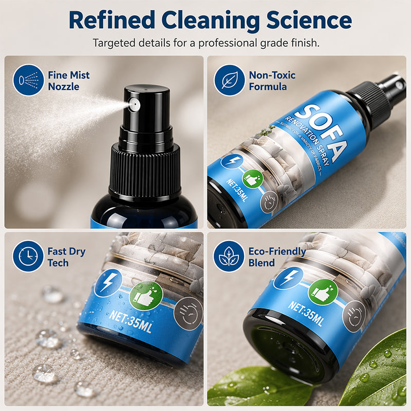 🥳2026 HOT SALE🥳💞50K+ SOLD!🛋️✨ No‑Rinse Fabric Cleaner Spray – Just spray & wipe – no water, no rinsing. Perfect for sofas, carpets & upholstery – fresh in minutes! 🧼💨