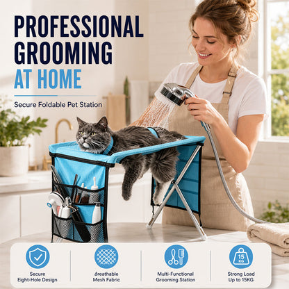 🐱🐶2-in-1 Foldable Pet Grooming Bed