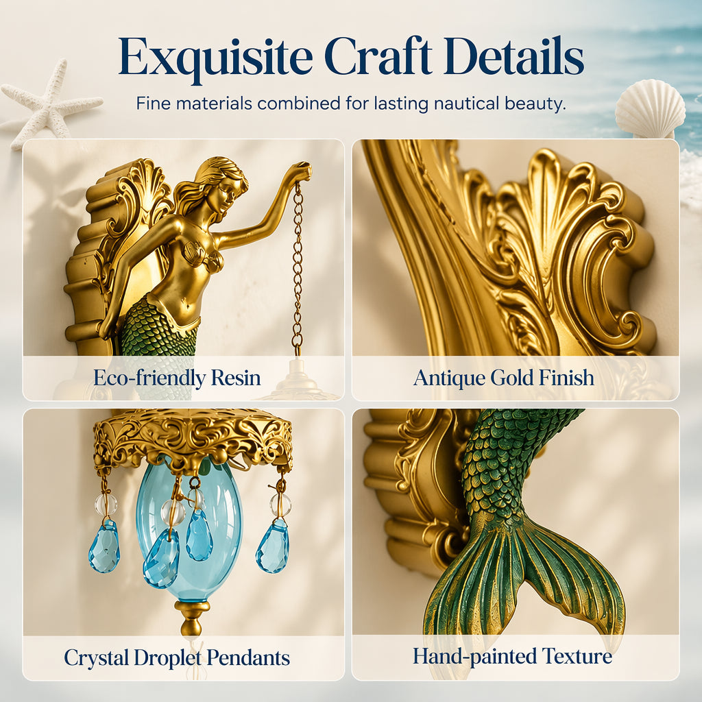 🧜‍♂️🛋️Vintage Mermaid Wall Sconce🏘️