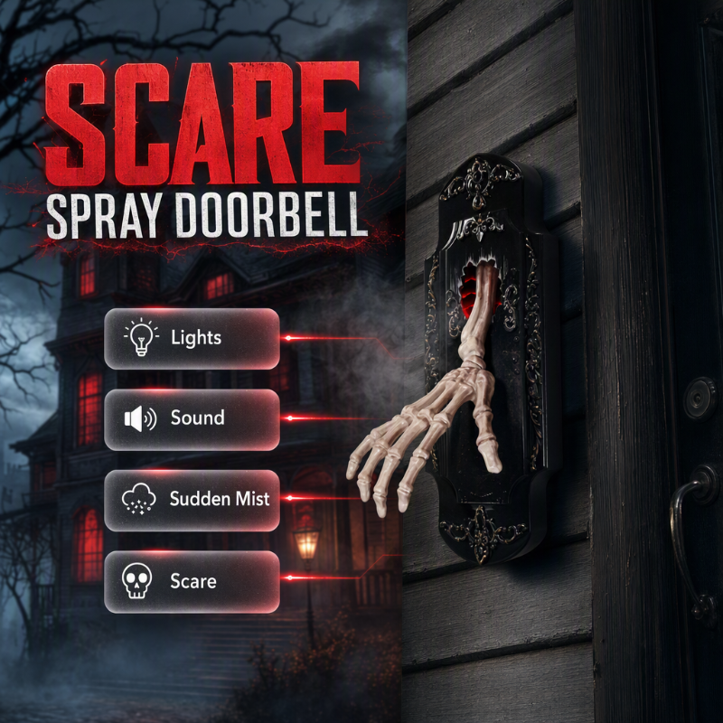 📢📢50% OFF !! ⏰Spooky Skull Door Bell Hanging Decoration