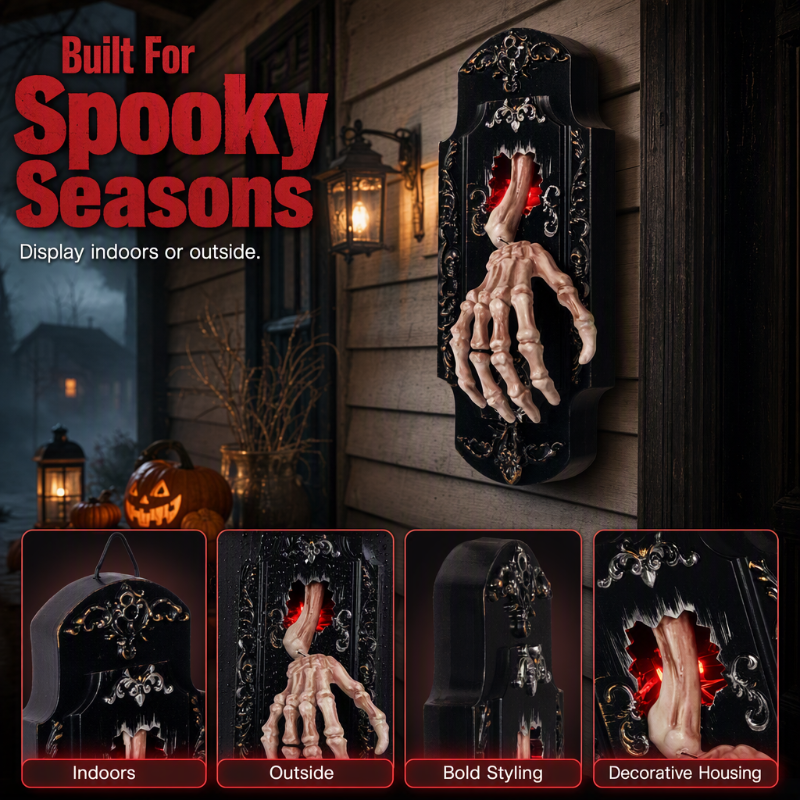 📢📢50% OFF !! ⏰Spooky Skull Door Bell Hanging Decoration
