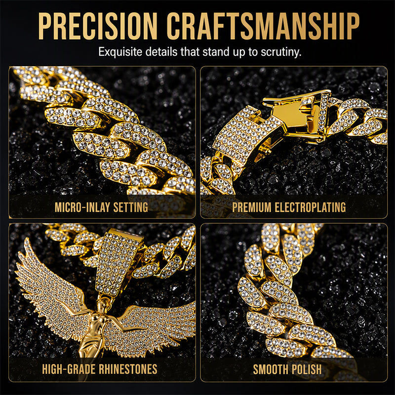 📢📢50% OFF !! ⏰Men's Sprakling Rhinestone Pendant Necklace