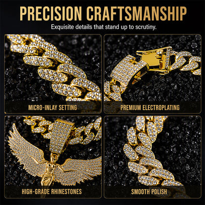 📢📢50% OFF !! ⏰Men's Sprakling Rhinestone Pendant Necklace