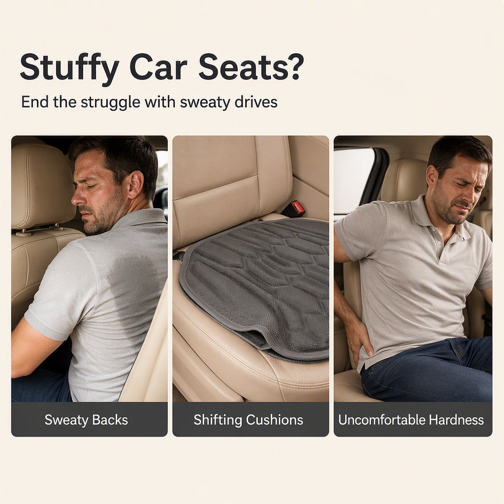 Breathable Car Seat Cushion – Padded Non-Slip Seat Cushion For Cars, SUVs, And Vans