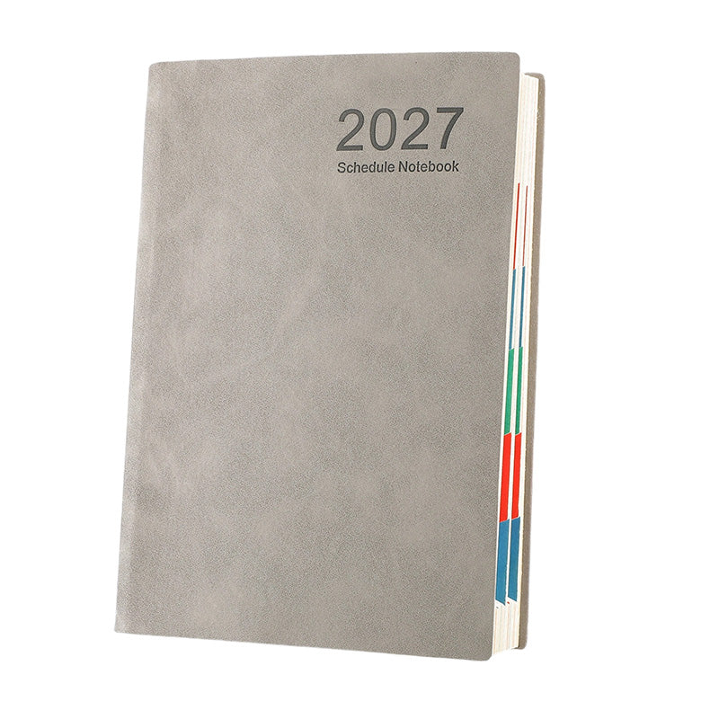📅2027 Minimalist A5 Daily Planner – 365-Day Agenda with PU Cover, Lay-Flat Binding, and Writing-Friendly Paper