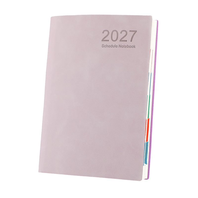 📅2027 Minimalist A5 Daily Planner – 365-Day Agenda with PU Cover, Lay-Flat Binding, and Writing-Friendly Paper