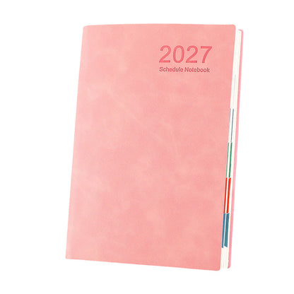 📅2027 Minimalist A5 Daily Planner – 365-Day Agenda with PU Cover, Lay-Flat Binding, and Writing-Friendly Paper