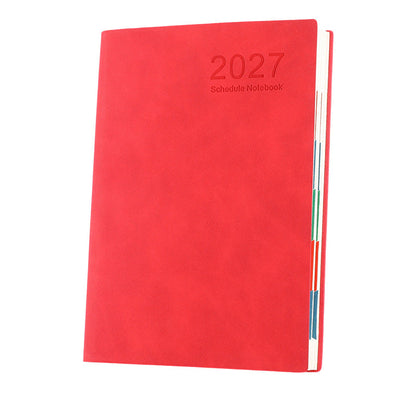 📅2027 Minimalist A5 Daily Planner – 365-Day Agenda with PU Cover, Lay-Flat Binding, and Writing-Friendly Paper