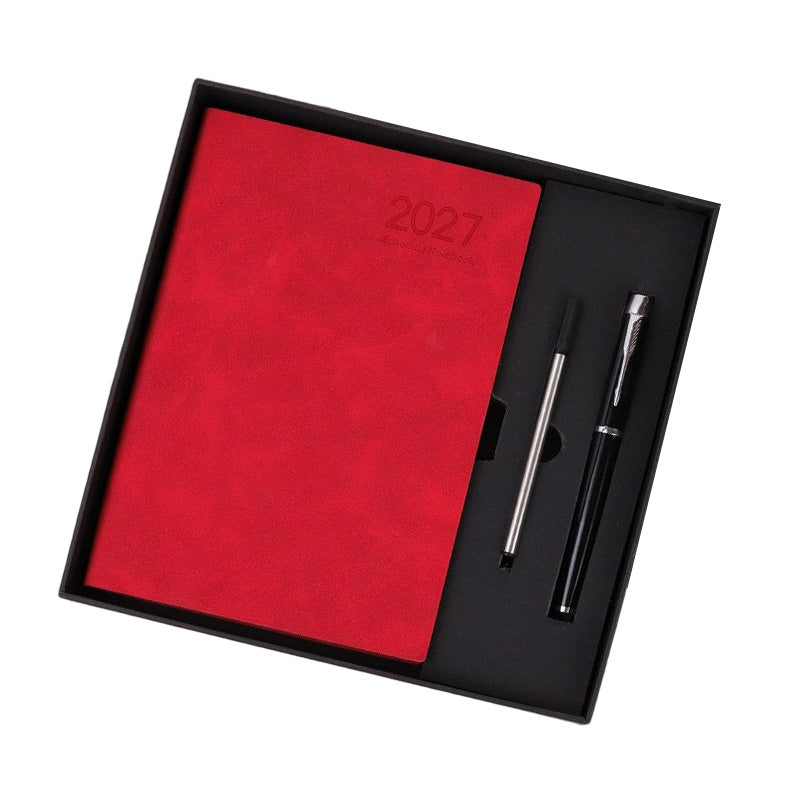 📅2027 Minimalist A5 Daily Planner – 365-Day Agenda with PU Cover, Lay-Flat Binding, and Writing-Friendly Paper