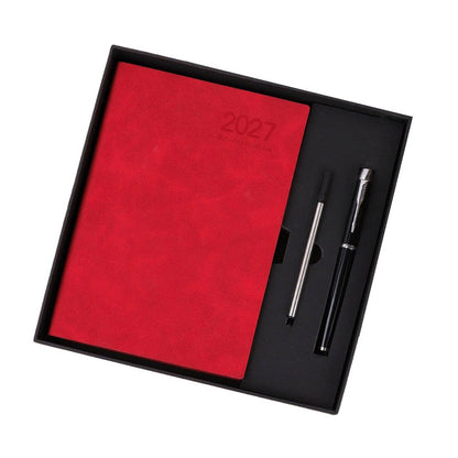 📅2027 Minimalist A5 Daily Planner – 365-Day Agenda with PU Cover, Lay-Flat Binding, and Writing-Friendly Paper