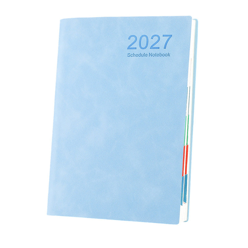 📅2027 Minimalist A5 Daily Planner – 365-Day Agenda with PU Cover, Lay-Flat Binding, and Writing-Friendly Paper
