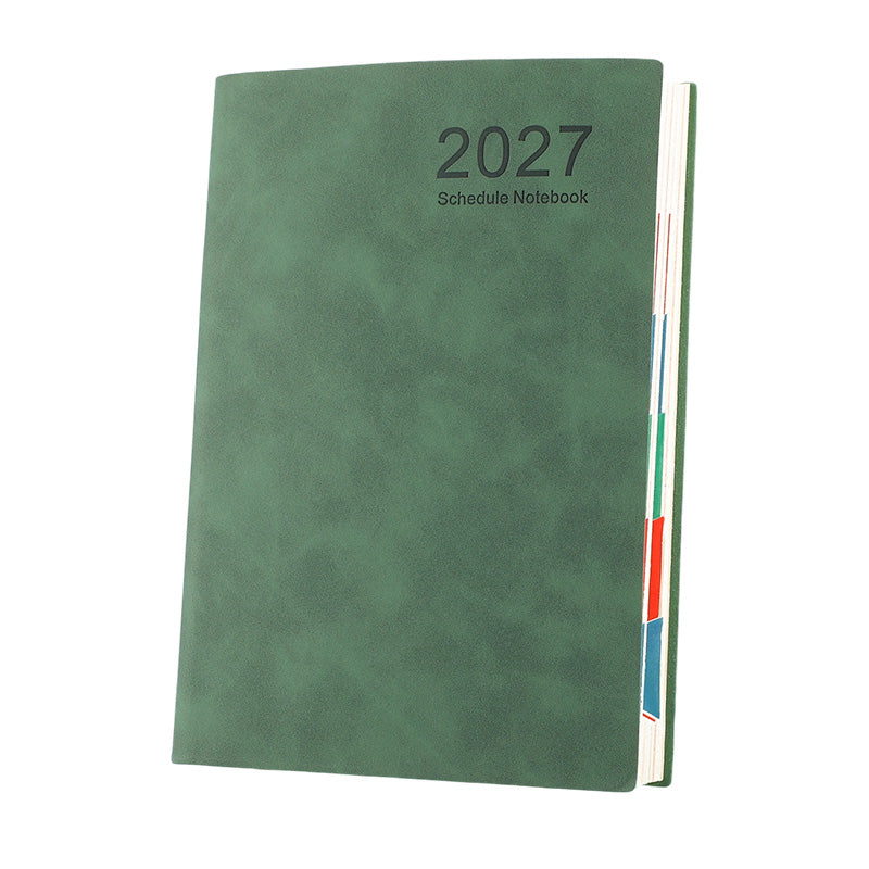 📅2027 Minimalist A5 Daily Planner – 365-Day Agenda with PU Cover, Lay-Flat Binding, and Writing-Friendly Paper