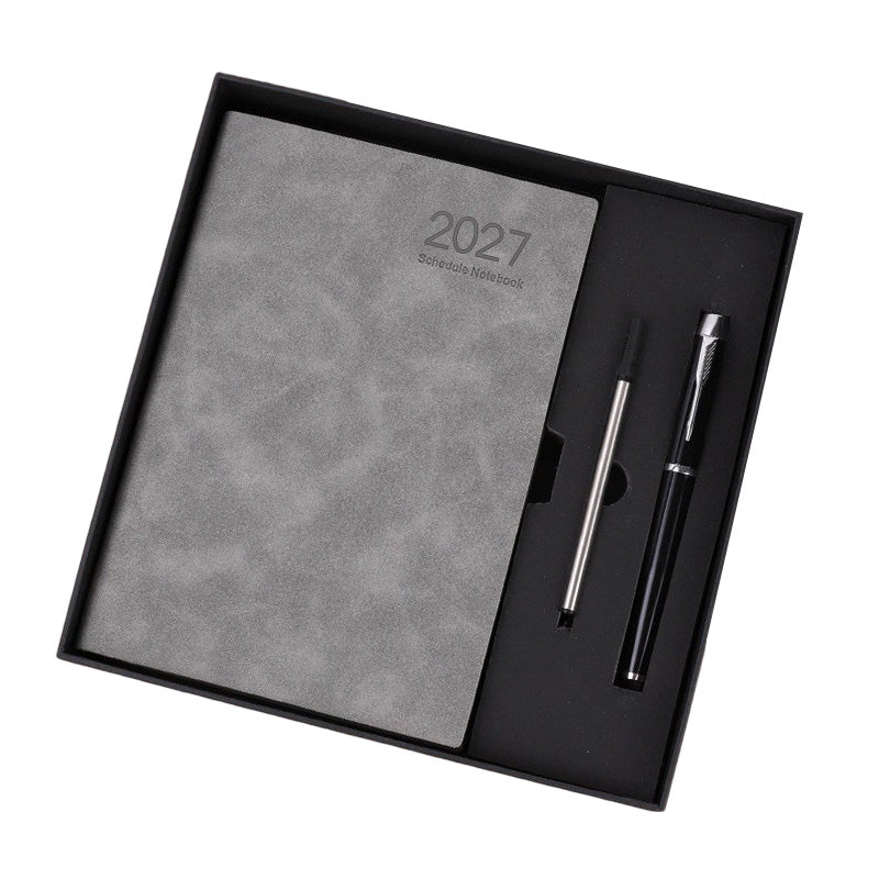 📅2027 Minimalist A5 Daily Planner – 365-Day Agenda with PU Cover, Lay-Flat Binding, and Writing-Friendly Paper