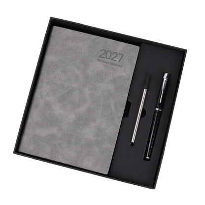 📅2027 Minimalist A5 Daily Planner – 365-Day Agenda with PU Cover, Lay-Flat Binding, and Writing-Friendly Paper