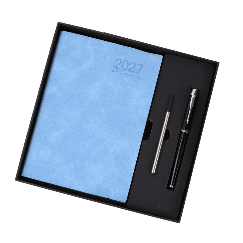 📅2027 Minimalist A5 Daily Planner – 365-Day Agenda with PU Cover, Lay-Flat Binding, and Writing-Friendly Paper