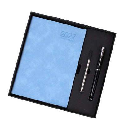 📅2027 Minimalist A5 Daily Planner – 365-Day Agenda with PU Cover, Lay-Flat Binding, and Writing-Friendly Paper