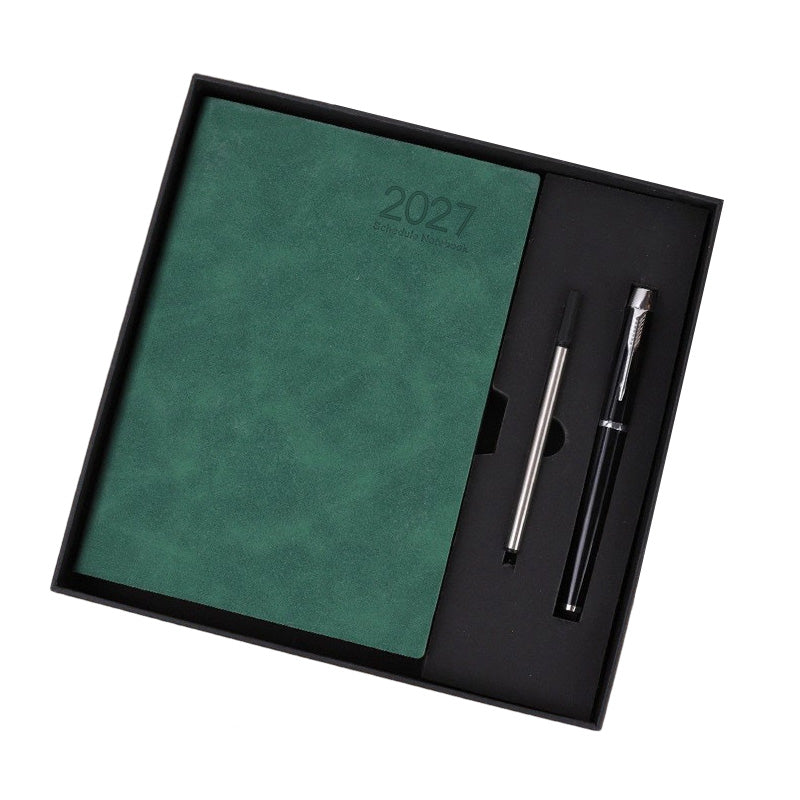 📅2027 Minimalist A5 Daily Planner – 365-Day Agenda with PU Cover, Lay-Flat Binding, and Writing-Friendly Paper