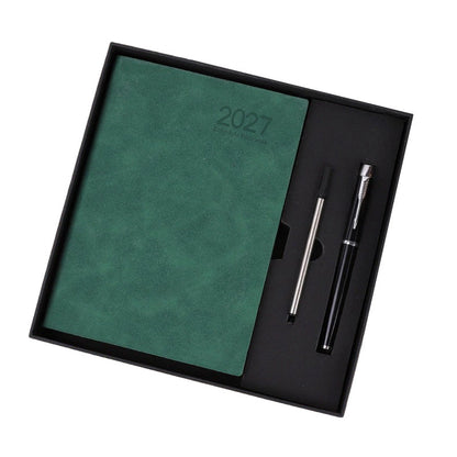 📅2027 Minimalist A5 Daily Planner – 365-Day Agenda with PU Cover, Lay-Flat Binding, and Writing-Friendly Paper