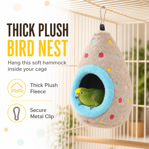 🐦Hanging Warm Cotton Bird Nest Hammock Egg Shaped Cage Bed