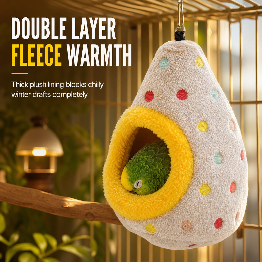 🐦Hanging Warm Cotton Bird Nest Hammock Egg Shaped Cage Bed