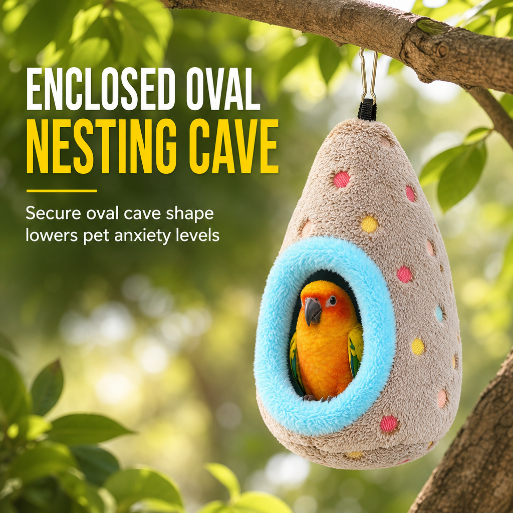 🐦Hanging Warm Cotton Bird Nest Hammock Egg Shaped Cage Bed