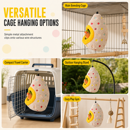 🐦Hanging Warm Cotton Bird Nest Hammock Egg Shaped Cage Bed