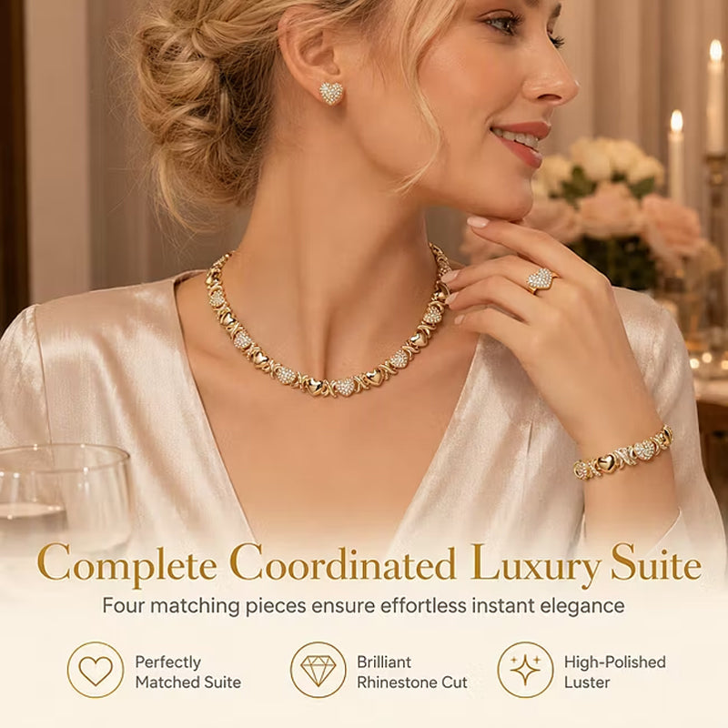 Classic Heart Shape Jewelry 4-Piece Set📿💍💖